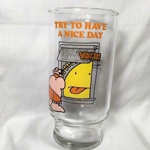 Vintage 1979 Ziggy glass - Try to Have a Nice Day